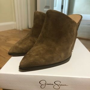 Jessica Simpson wedge mule booties